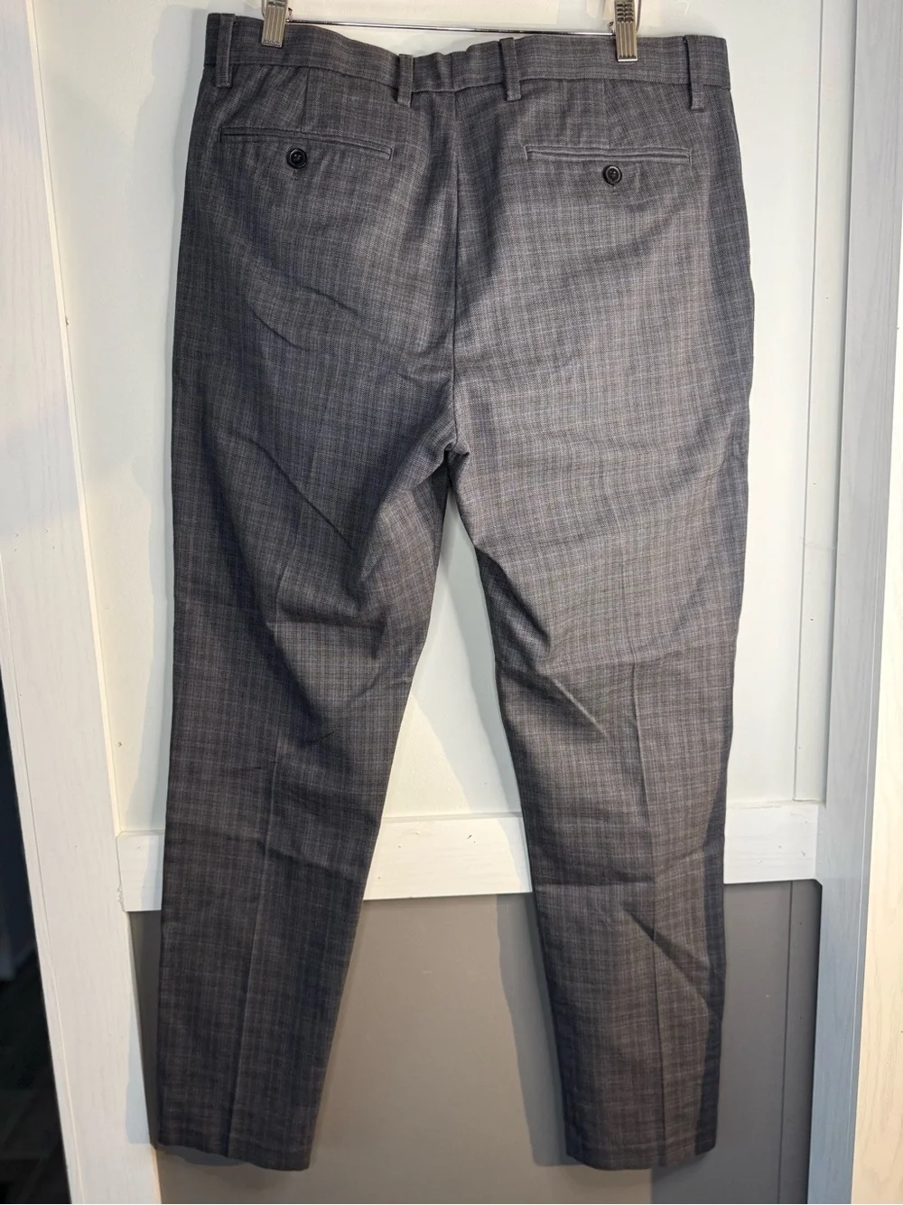 Banana Republic Gray Plaid Slim Trousers